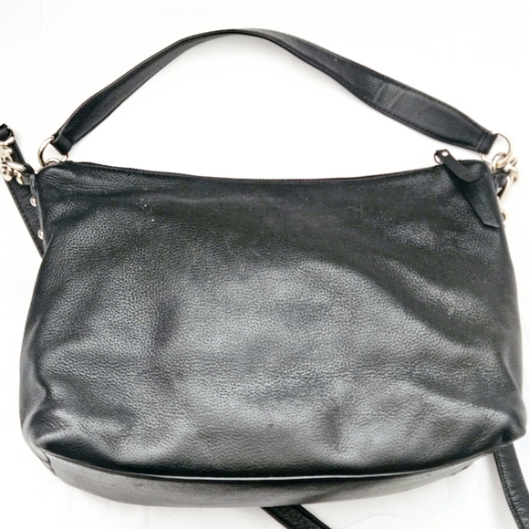 Kate Spade Black 100% Pebbled Leather Messenger 2 Way Shoulder Bag - Picture 7 of 16